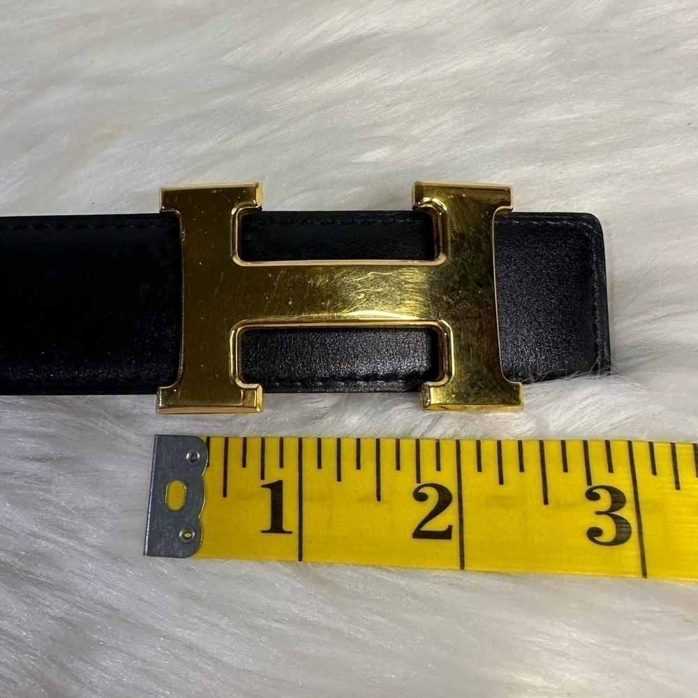 HERMES reversible leather belt in gold hardware - Picture 15 of 16